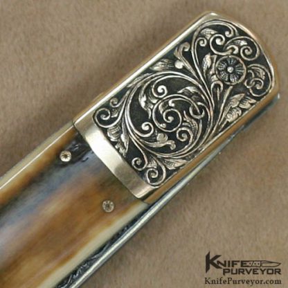 H.H. Frank Custom Knives 1966 - 1996 (30 Year Anniversary) Sole Authorship Engraved 14 Kt Gold Lockback - Image 3
