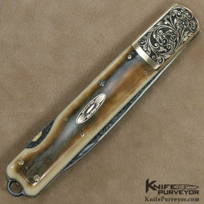 H.H. Frank Custom Knives 1966 - 1996 (30 Year Anniversary) Sole Authorship Engraved 14 Kt Gold Lockback - Image 2