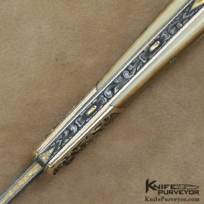 H.H. Frank Custom Knives 1966 - 1996 (30 Year Anniversary) Sole Authorship Engraved 14 Kt Gold Lockback - Image 8
