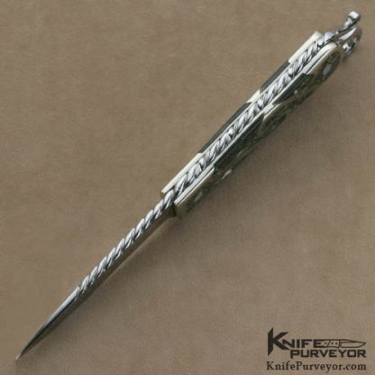 Lloyd Hale Custom Knives Mosaic Abalone and Nickle Silver Tail Lock - Image 5