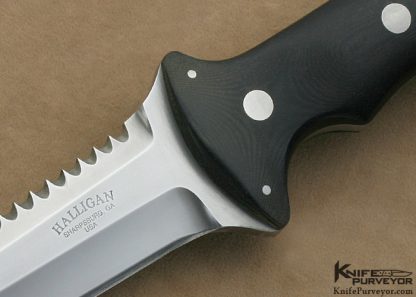 Ed Halligan Custom Knife Black Micarta Seal Knife - Image 2