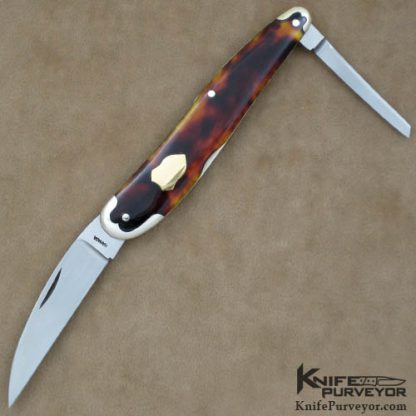 Tamonari Hamada Custom Knife Antique Tortoise 2 Blade SlipJoint