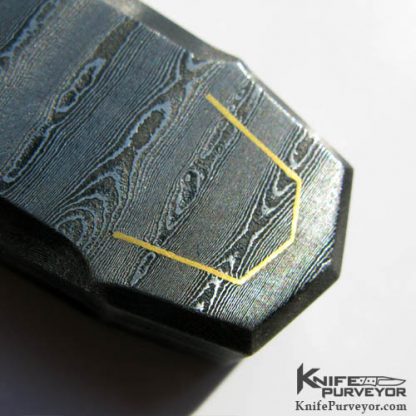 Jeff Harkins Custom Knife 24Kt Gold Inlayed Jerry Rados Damascus Triton - Image 4