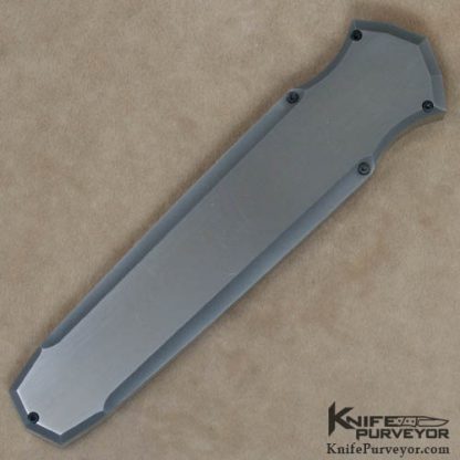 Jeff Harkins Custom Knife Stainless Steel Triton with Jerry Rados Damascus Blade - Image 3