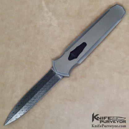 Jeff Harkins Custom Knife Stainless Steel Triton with Jerry Rados Damascus Blade