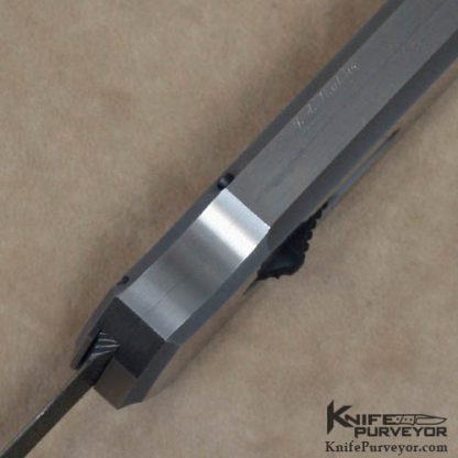 Jeff Harkins Custom Knife Stainless Steel Triton with Jerry Rados Damascus Blade - Image 4