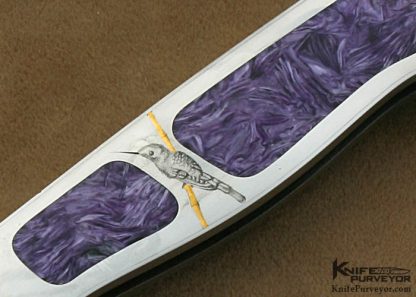 Tim Herman Custom Knives Sole Authorship Engraved Charoite Interframe Lockback - Image 3