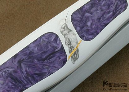 Tim Herman Custom Knives Sole Authorship Engraved Charoite Interframe Lockback - Image 7
