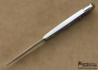 Tim Herman Custom Knives Sole Authorship Engraved Charoite Interframe Lockback - Image 9