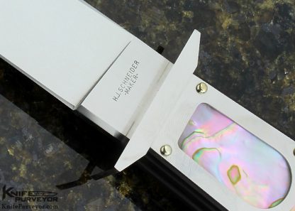 Herman Schneider Custom Knife Abalone Shell California Bowie - Image 2