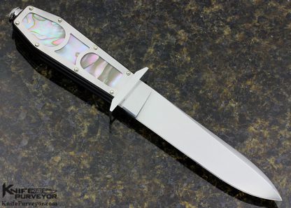 Herman Schneider Custom Knife Abalone Shell California Bowie - Image 3