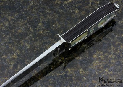 Herman Schneider Custom Knife Abalone Shell California Bowie - Image 4