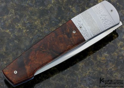 Herucus Blomerus  Custom Knife  Engraved Ironwood Linerlock Front Flipper - Image 3