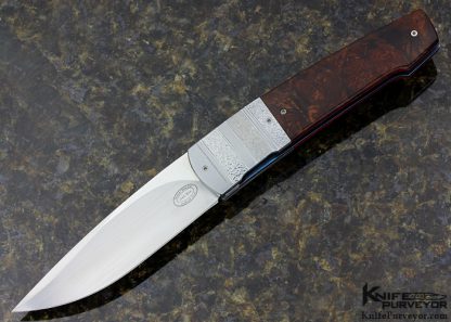 Herucus Blomerus  Custom Knife  Engraved Ironwood Linerlock Front Flipper