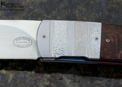 Herucus Blomerus  Custom Knife  Engraved Ironwood Linerlock Front Flipper - Image 2