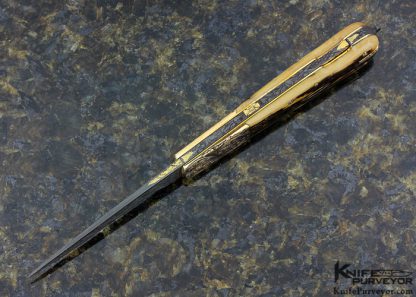 H.H. Frank Custom Knife Sole Authorship Engraved 14 Kt Gold Lockback with 14 Kt Gold Toothpick - Image 4