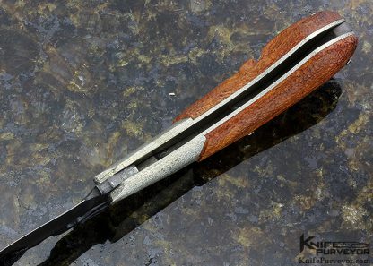 Hidetoshi Nakayama Custom Knife Burmese Padauk Wood with Silver Skulls Slip Joint - Image 5
