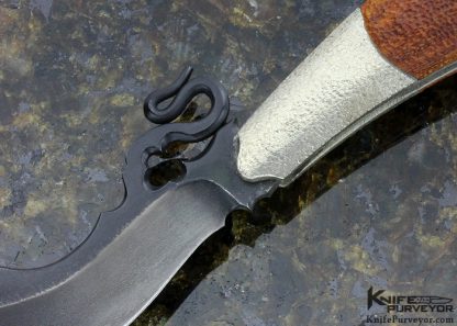 Hidetoshi Nakayama Custom Knife Burmese Padauk Wood with Silver Skulls Slip Joint - Image 2