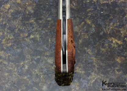 Hidetoshi Nakayama Custom Knife Burmese Padauk Wood with Silver Skulls Slip Joint - Image 6