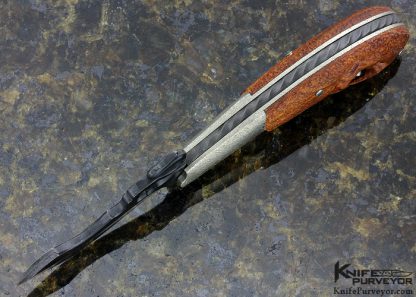 Hidetoshi Nakayama Custom Knife Burmese Padauk Wood with Silver Skulls Slip Joint - Image 4