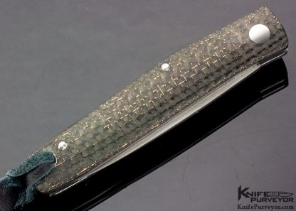 Hiroaki Ohta Custom Knife OLF 75 Copper Lightning Strike Carbon Fiber - Image 3