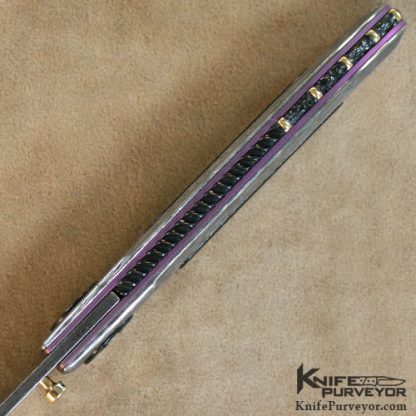 Howard Hitchmough Custom Knife Damasteel and Black Lip Pearl Linerlock - Image 4