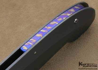 Howard Hitchmough Custom Knife Bead Blasted Titanium & Damasteel Linerlock Dagger - Image 3