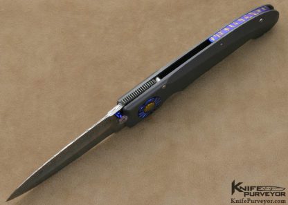 Howard Hitchmough Custom Knife Bead Blasted Titanium & Damasteel Linerlock Dagger - Image 5