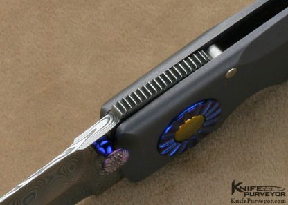 Howard Hitchmough Custom Knife Bead Blasted Titanium & Damasteel Linerlock Dagger - Image 6