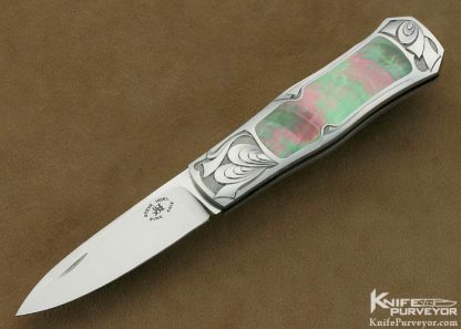 Steve Hoel Custom Knife Amayak Stepanyan Blacklip Tahitian Pearl Interframe Coke Bottle Lockback  Dagger