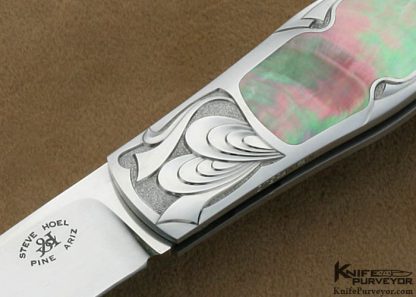 Steve Hoel Custom Knife Amayak Stepanyan Blacklip Tahitian Pearl Interframe Coke Bottle Lockback  Dagger - Image 2