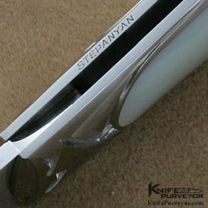 Steve Hoel Custom Knives Mother of Pearl Shell Coke Bottle Engraved by Amayak Stepanyan - Image 8