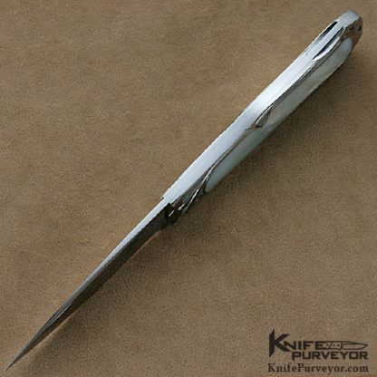 Steve Hoel Custom Knives Mother of Pearl Shell Coke Bottle Engraved by Amayak Stepanyan - Image 6