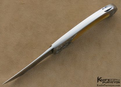 Steve Hoel Custom Knife Bryan Bridges Engraved South Sea Gold Lip Pearl Interframe Lockback - Image 7