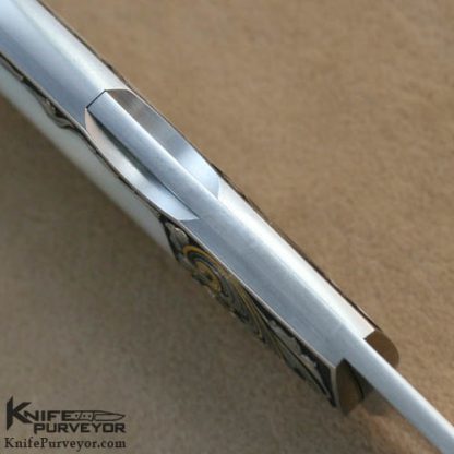 Steve Hoel Custom Knife Mother of Pearl Lockback Engraved by Steve Lindsay - Image 4