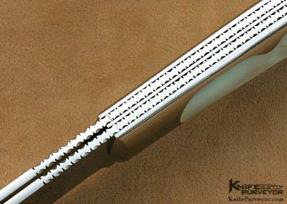 Steve Hoel Custom Knives Mother of Pearl Interframe 2 Blade Lockback - Image 4