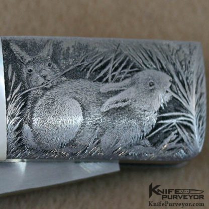 Jess Horn Custom Knife Rare Mother of Pearl Trapper Engraved by Perdersoli - Image 4