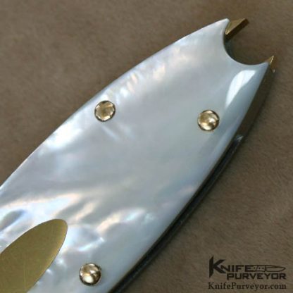 Durvyn Howard Custom Knife Jon Robyn Engraved Pearl Lockback - Image 5