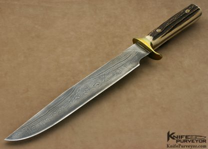 Howard Clark Custom Knife Stag Handle Sole Authorship Damascus Bowie