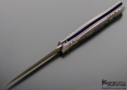 Howard Clark Custom Knife Ambidextrous Bolster Release Auto with Sole Authorship Damascus - Image 7