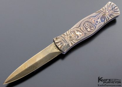Howard Clark Custom Knife Ambidextrous Bolster Release Auto with Sole Authorship Damascus
