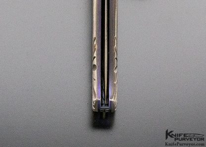 Howard Clark Custom Knife Ambidextrous Bolster Release Auto with Sole Authorship Damascus - Image 8