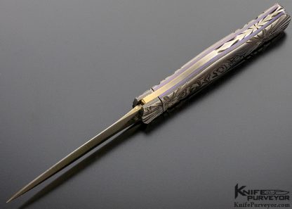 Howard Clark Custom Knife Ambidextrous Bolster Release Auto with Sole Authorship Damascus - Image 6