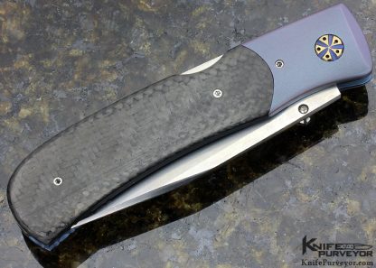 Howard Hitchmough Custom Knife Carbon Fiber & Titanium Lockback - Image 3