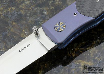 Howard Hitchmough Custom Knife Carbon Fiber & Titanium Lockback - Image 2