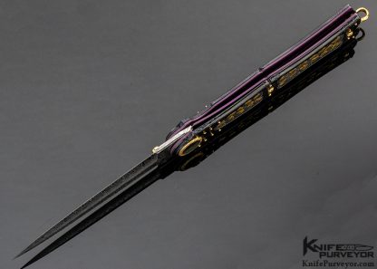Howard Hitchmough Custom Knife Gold Nugget Dagger Linerlock - Image 5