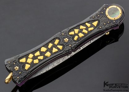 Howard Hitchmough Custom Knife Gold Nugget Dagger Linerlock - Image 3