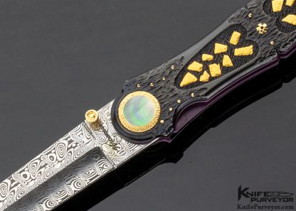 Howard Hitchmough Custom Knife Gold Nugget Dagger Linerlock - Image 2
