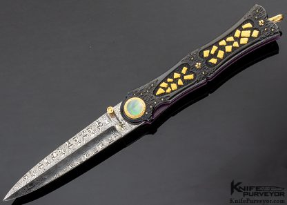 Howard Hitchmough Custom Knife Gold Nugget Dagger Linerlock