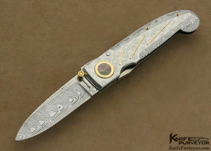 Howard Hitchmough Custom Knife Damasteel & 18Kt Gold Linerlock